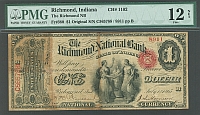 Richmond, IN, Charter #1102, 1865 $1 Original Series, Fine+